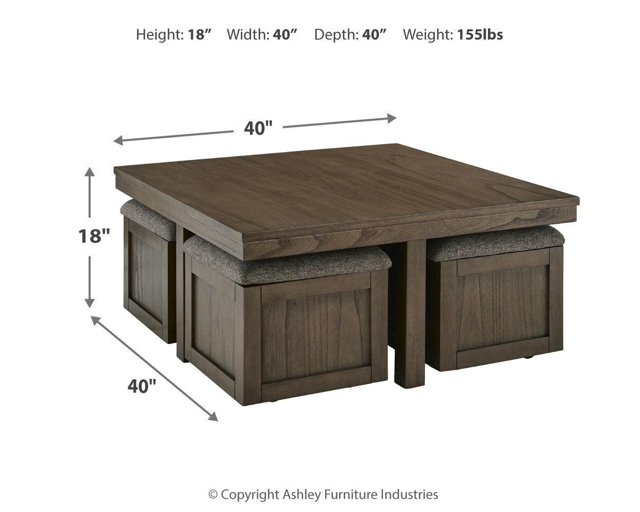 Boardernest Brown Coffee Table With 1 End Table - Ella Furniture