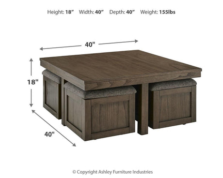 Boardernest Brown Coffee Table With 1 End Table - Ella Furniture
