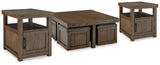 Boardernest Brown Coffee Table With 2 End Tables - Ella Furniture