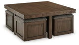 Boardernest Brown Coffee Table With 2 End Tables - Ella Furniture