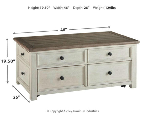 Bolanburg Two-tone Coffee Table With 1 End Table - Ella Furniture