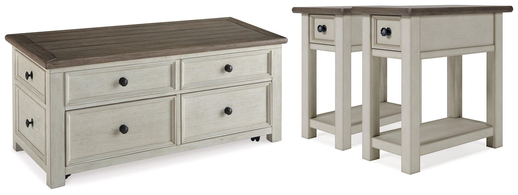 Bolanburg Two-tone Coffee Table With 2 End Tables PKG010341 - T637-20 | T637-107 | T637-107 - Ella Furniture