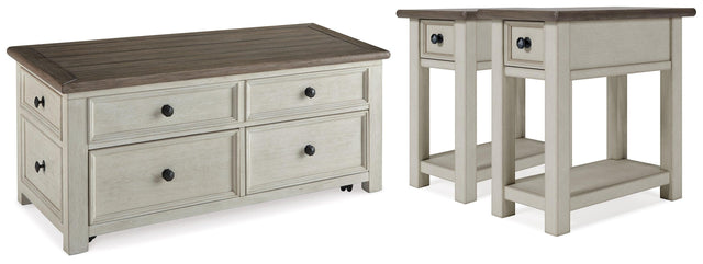Bolanburg Two-tone Coffee Table With 2 End Tables PKG010341 - T637-20 | T637-107 | T637-107 - Ella Furniture