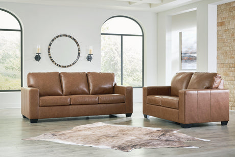 Bolsena Caramel Sofa And Loveseat - Ella Furniture