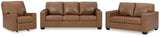 Bolsena Caramel Sofa, Loveseat And Recliner - Ella Furniture