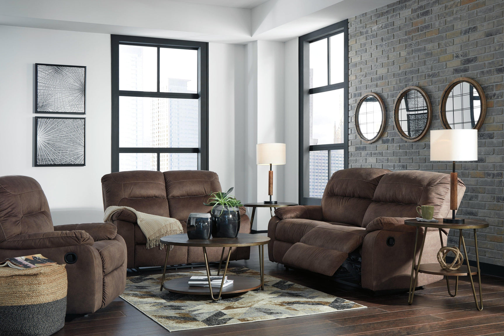 Bolzano Coffee Sofa, Loveseat And Recliner - Ella Furniture