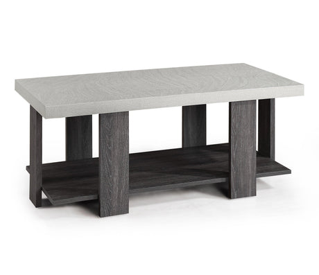 Boris White/Gray Modern Contemporary Solid Wood And Veneers Cocktail Coffee Table - Ella Furniture