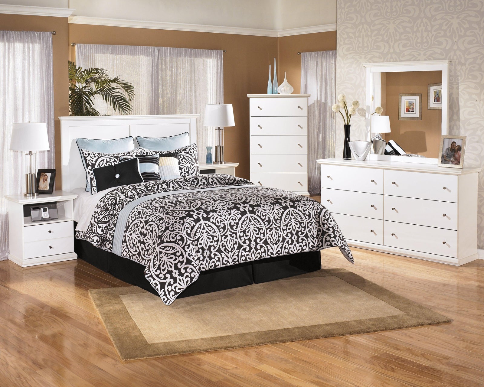 Bostwick Shoals White Panel Headboard Bedroom Set - Ella Furniture