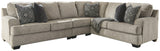 Bovarian Stone 3-Piece Sectional With Ottoman - Ella Furniture