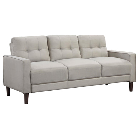 Bowen 2-piece Upholstered Track Arm Tufted Sofa Set Beige 506785-S2 - Ella Furniture