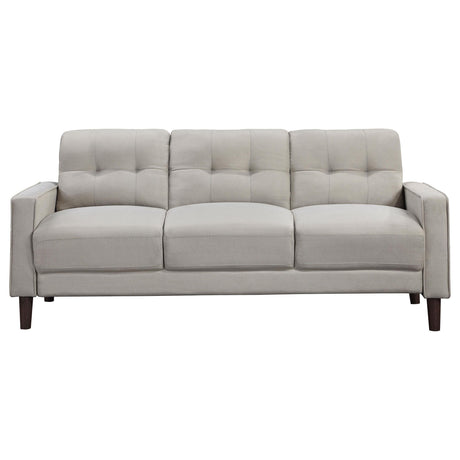 Bowen 2-piece Upholstered Track Arm Tufted Sofa Set Beige 506785-S2 - Ella Furniture