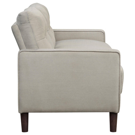 Bowen 2-piece Upholstered Track Arm Tufted Sofa Set Beige 506785-S2 - Ella Furniture