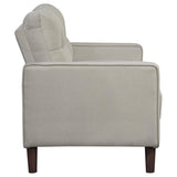 Bowen 2-piece Upholstered Track Arm Tufted Sofa Set Beige 506785-S2 - Ella Furniture