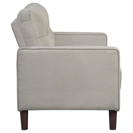 Bowen 2-piece Upholstered Track Arm Tufted Sofa Set Beige 506785-S2 - Ella Furniture