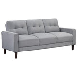 Bowen 2-piece Upholstered Track Arm Tufted Sofa Set Grey 506781-S2 - Ella Furniture