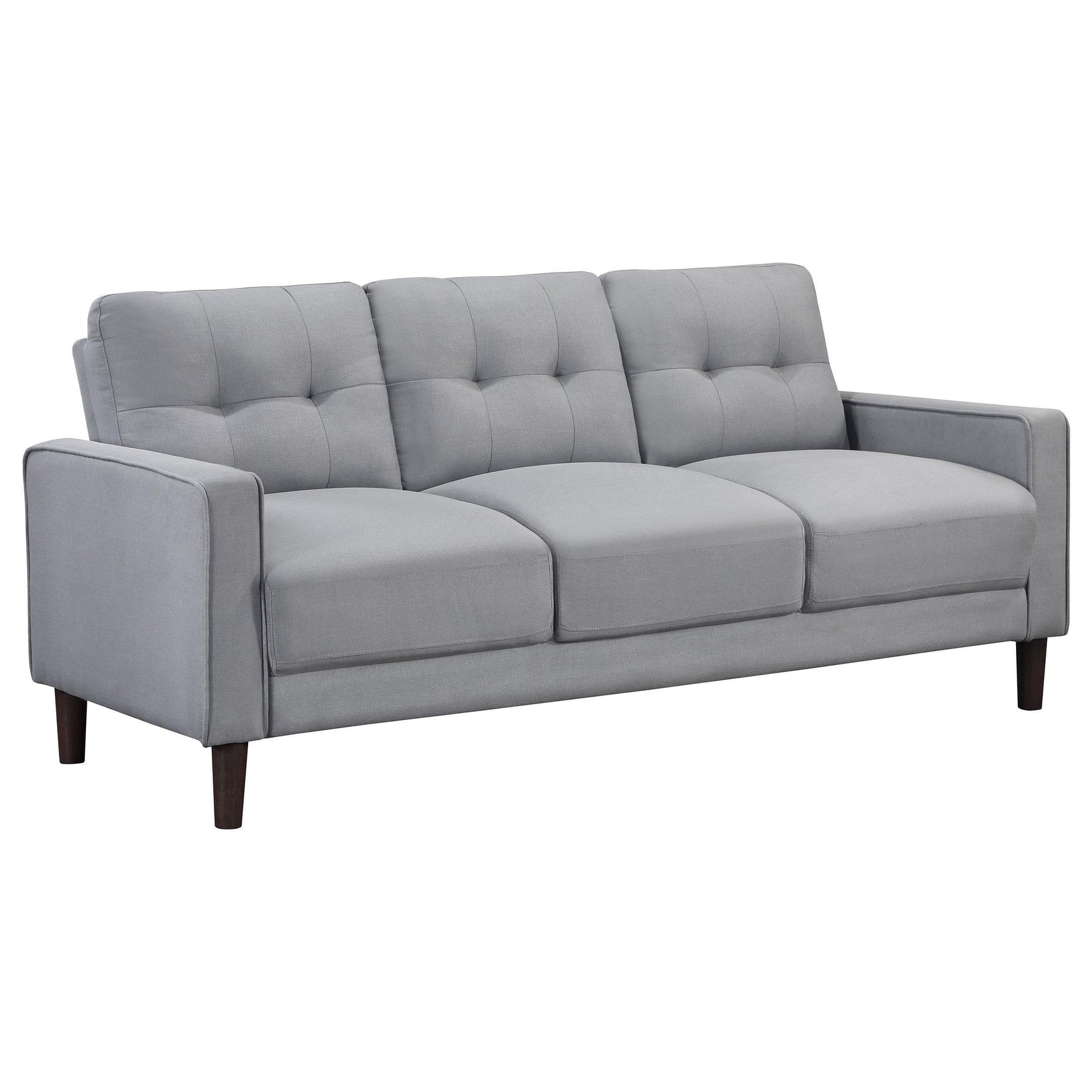 Bowen 2-piece Upholstered Track Arm Tufted Sofa Set Grey 506781-S2 - Ella Furniture