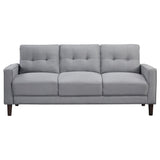 Bowen 2-piece Upholstered Track Arm Tufted Sofa Set Grey 506781-S2 - Ella Furniture