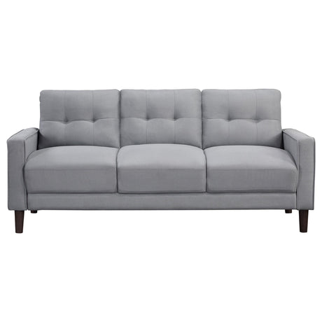 Bowen 2-piece Upholstered Track Arm Tufted Sofa Set Grey 506781-S2 - Ella Furniture
