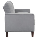 Bowen 2-piece Upholstered Track Arm Tufted Sofa Set Grey 506781-S2 - Ella Furniture