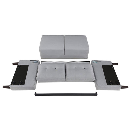 Bowen 3-piece Upholstered Track Arm Tufted Sofa Set Grey 506781-S3 - Ella Furniture