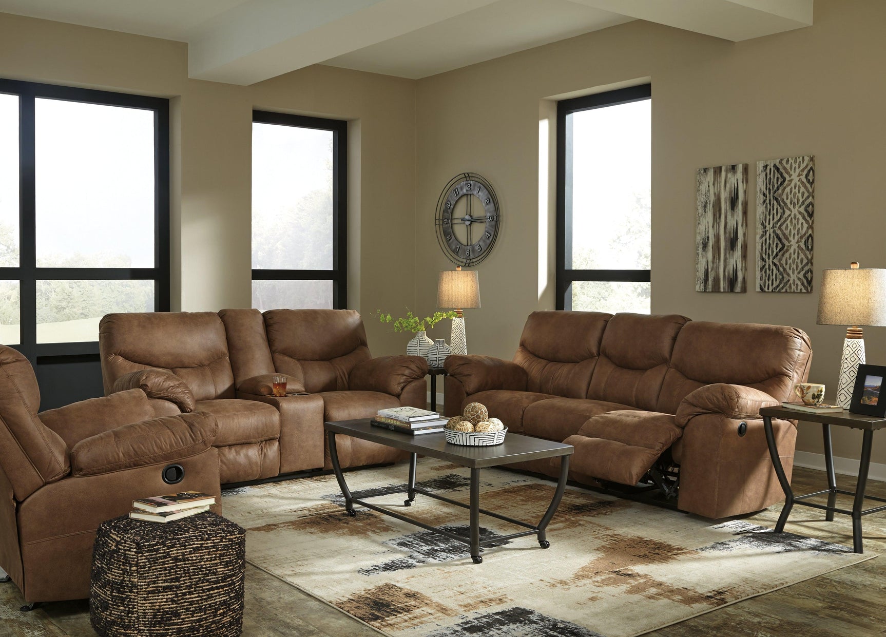 Boxberg Bark Sofa, Loveseat And Recliner - Ella Furniture