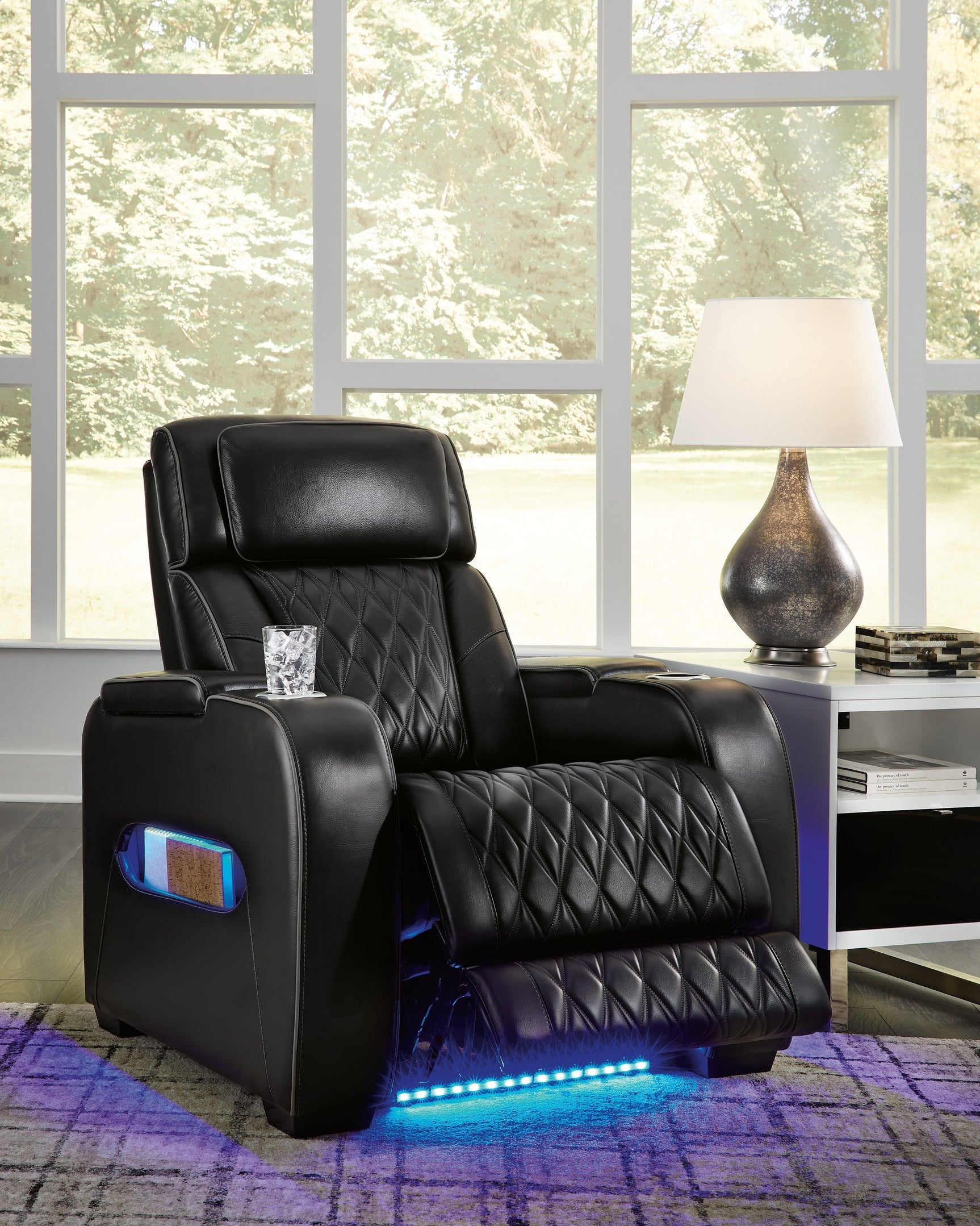Boyington Black Leather Power Recliner - Ella Furniture