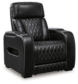 Boyington Black Leather Power Recliner - Ella Furniture