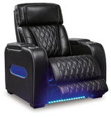 Boyington Black Leather Power Recliner - Ella Furniture