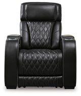 Boyington Black Leather Power Recliner - Ella Furniture