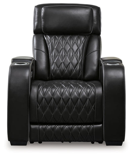 Boyington Black Leather Power Recliner - Ella Furniture
