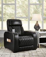 Boyington Black Leather Power Recliner - Ella Furniture