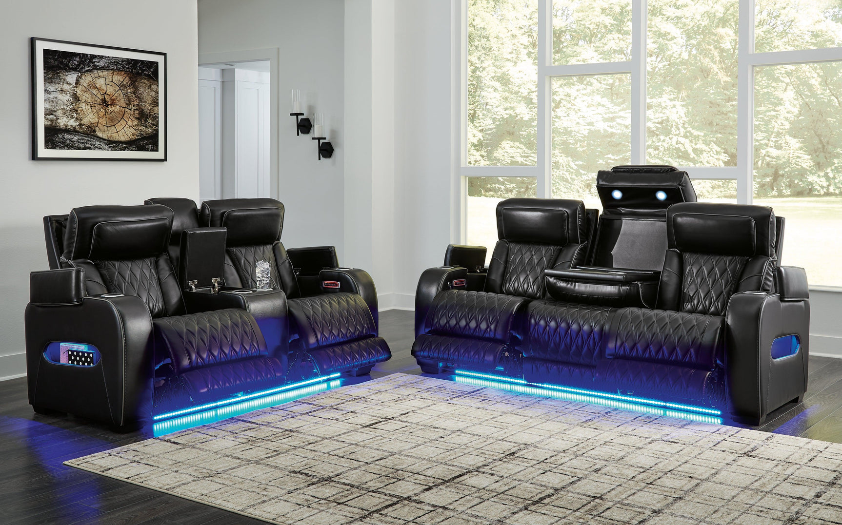 Boyington Black Sofa And Loveseat - Ella Furniture