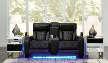 Boyington Black Sofa, Loveseat And Recliner - Ella Furniture