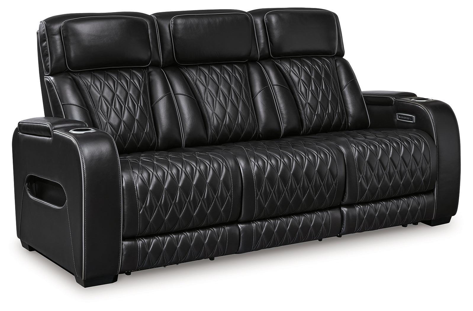 Boyington Black Sofa, Loveseat And Recliner - Ella Furniture