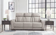 Boyington Gray Leather Power Reclining Sofa - Ella Furniture