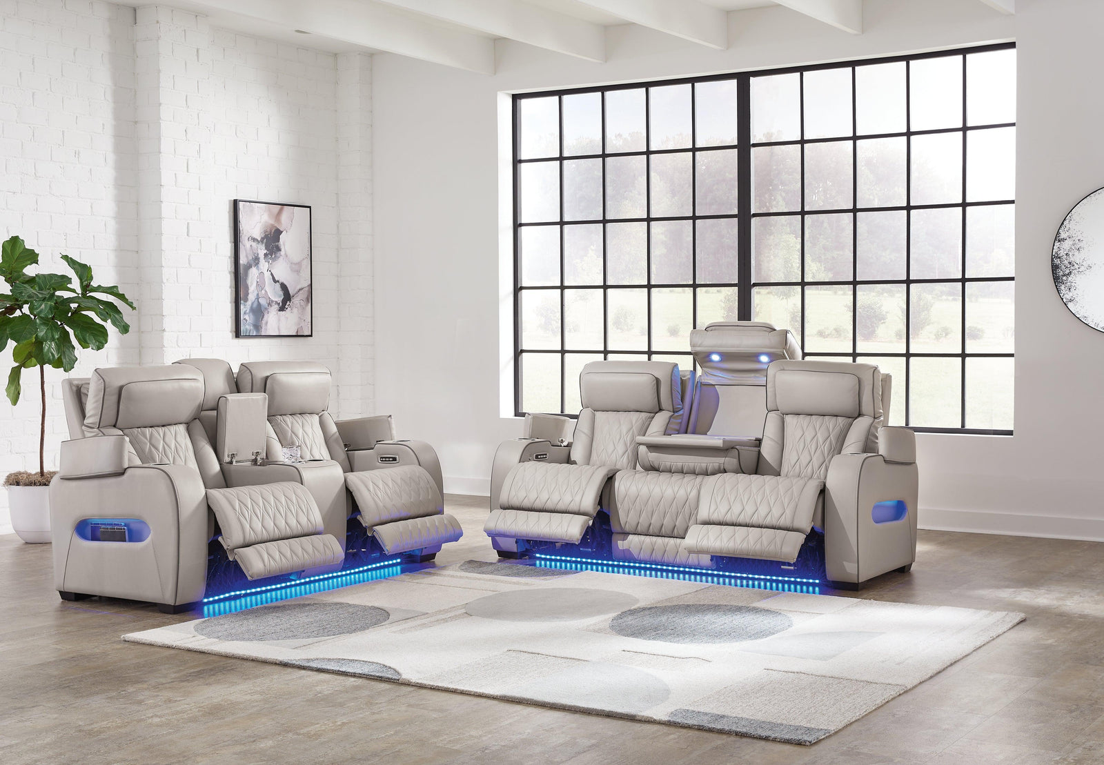 Boyington Gray Sofa And Loveseat - Ella Furniture