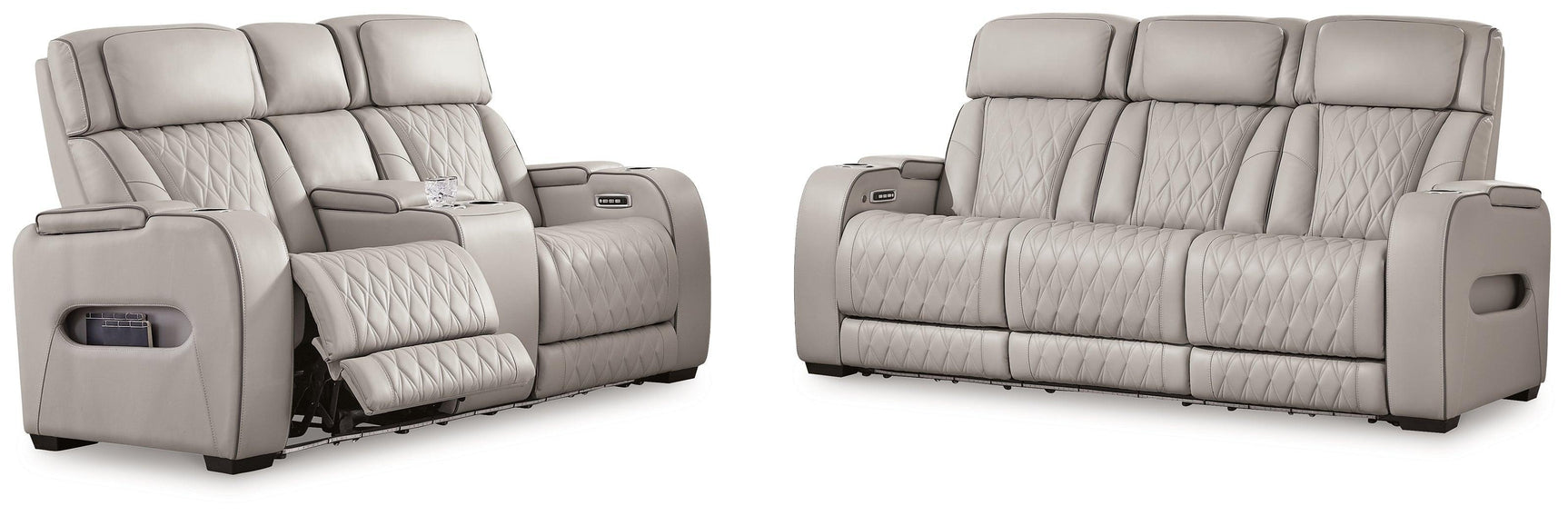 Boyington Gray Sofa, Loveseat And Recliner - Ella Furniture