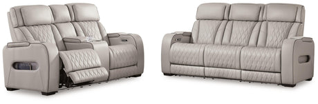 Boyington Gray Sofa, Loveseat And Recliner - Ella Furniture