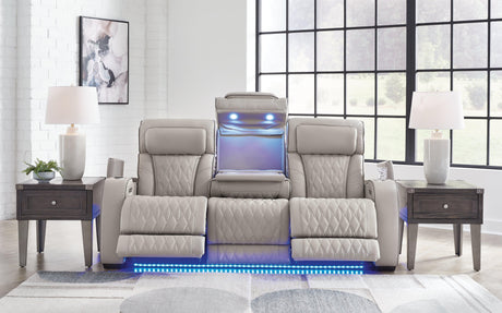 Boyington Gray Sofa, Loveseat And Recliner - Ella Furniture