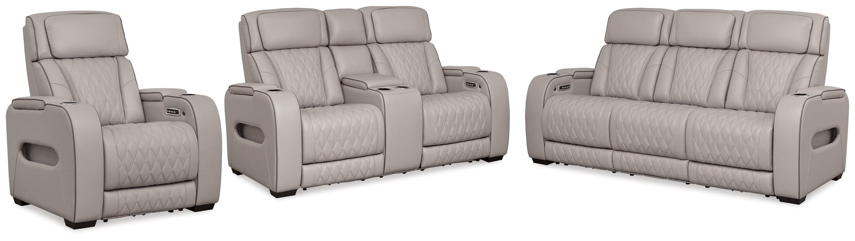 Boyington Gray Sofa, Loveseat And Recliner - Ella Furniture