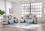 Boyington Gray Sofa, Loveseat And Recliner - Ella Furniture