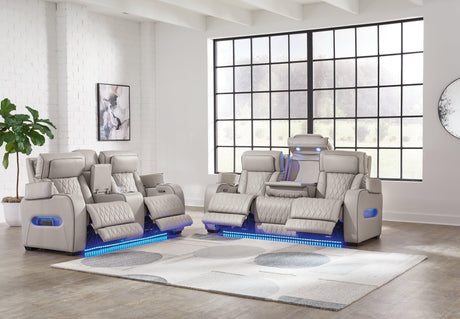 Boyington Gray Sofa, Loveseat And Recliner - Ella Furniture