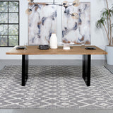 Bradshaw Rectangular Live Edge Dining Table Natural Acacia And Black 115541 - Ella Furniture