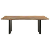 Bradshaw Rectangular Live Edge Dining Table Natural Acacia And Black 115541 - Ella Furniture