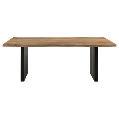 Bradshaw Rectangular Live Edge Dining Table Natural Acacia And Black 115541 - Ella Furniture