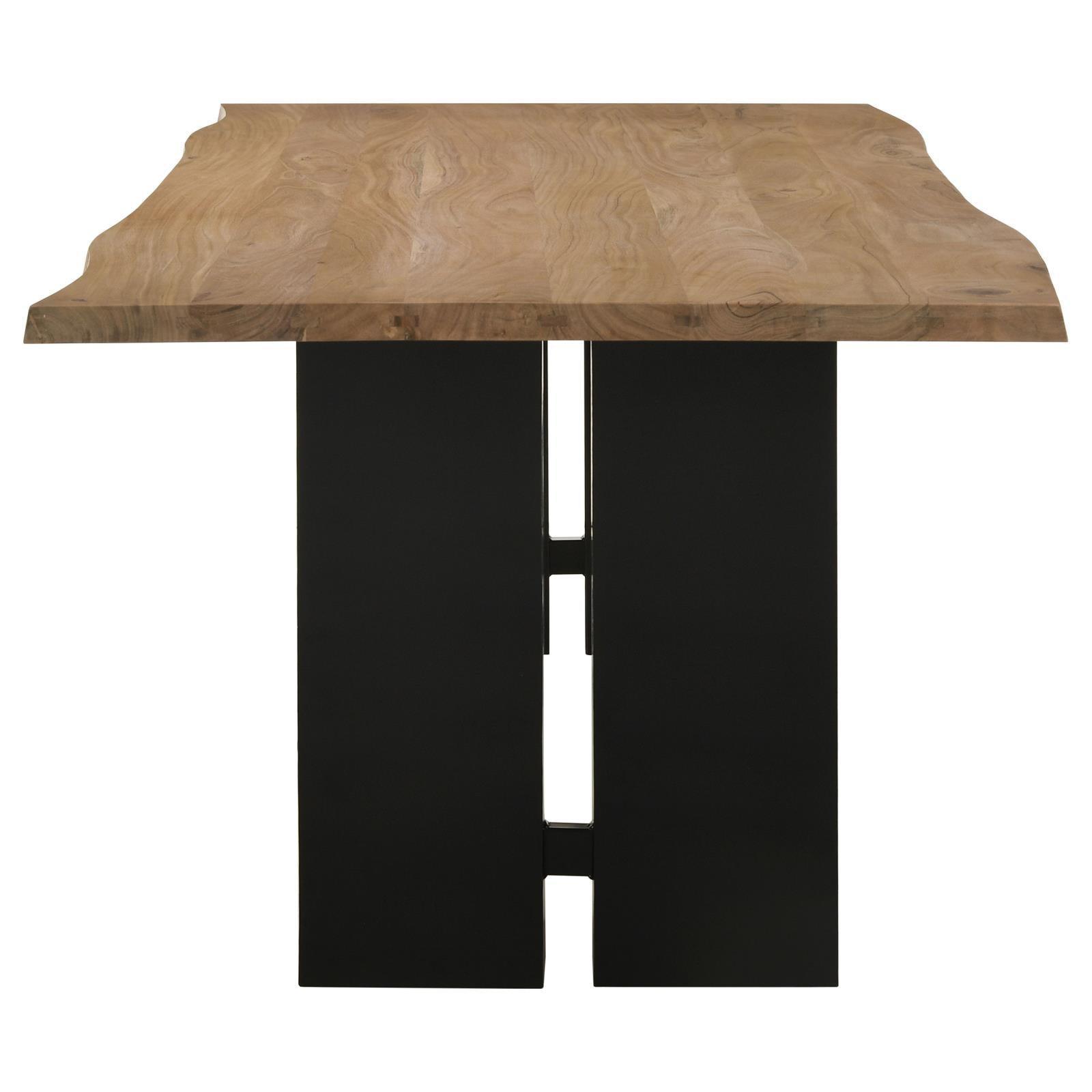 Bradshaw Rectangular Live Edge Dining Table Natural Acacia And Black 115541 - Ella Furniture