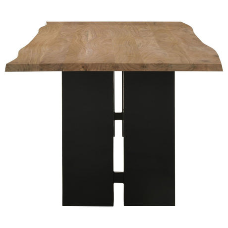 Bradshaw Rectangular Live Edge Dining Table Natural Acacia And Black 115541 - Ella Furniture