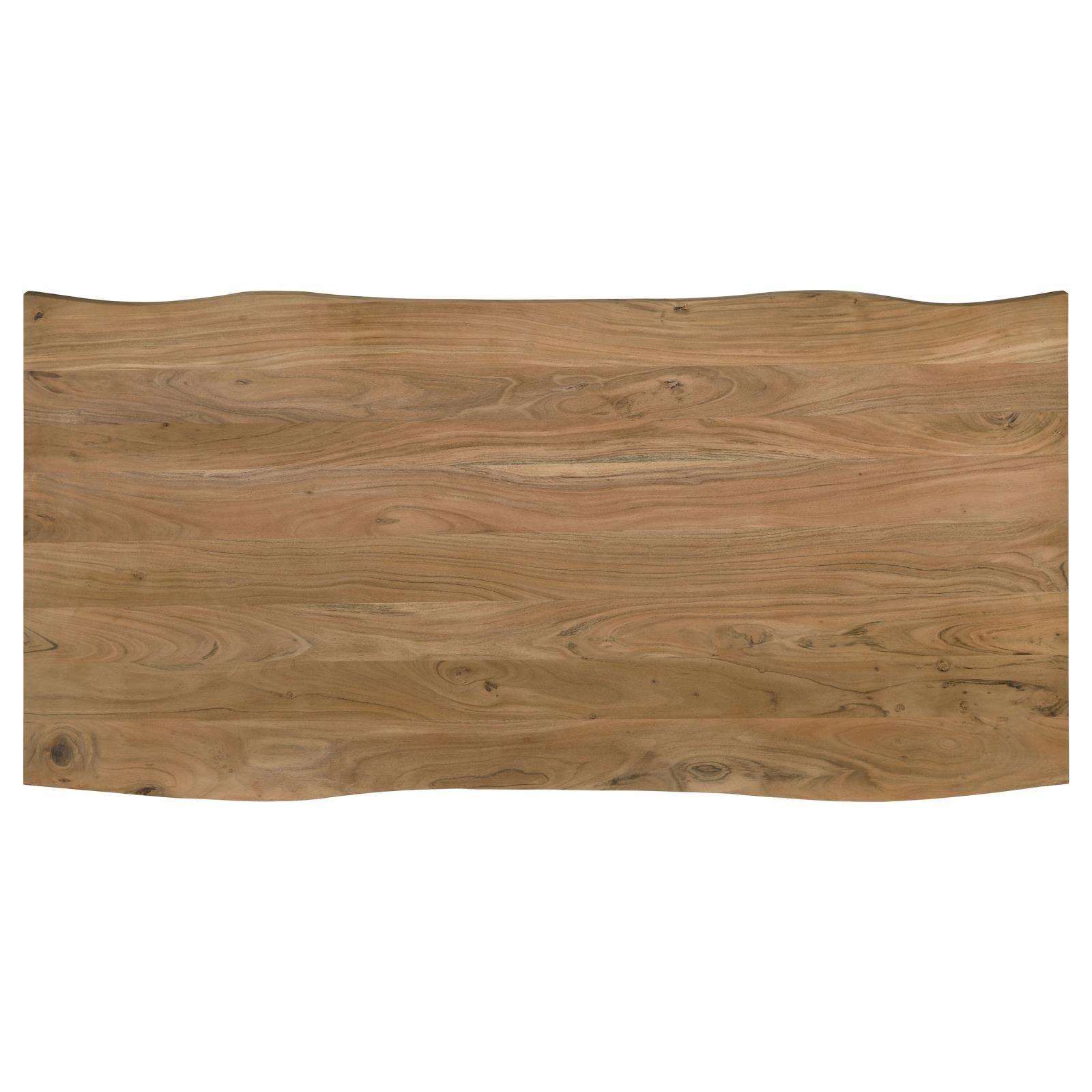 Bradshaw Rectangular Live Edge Dining Table Natural Acacia And Black 115541 - Ella Furniture