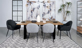 Bradshaw Rectangular Live Edge Dining Table Natural Acacia And Black 115541 - Ella Furniture