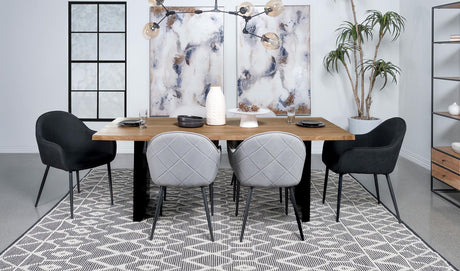 Bradshaw Rectangular Live Edge Dining Table Natural Acacia And Black 115541 - Ella Furniture